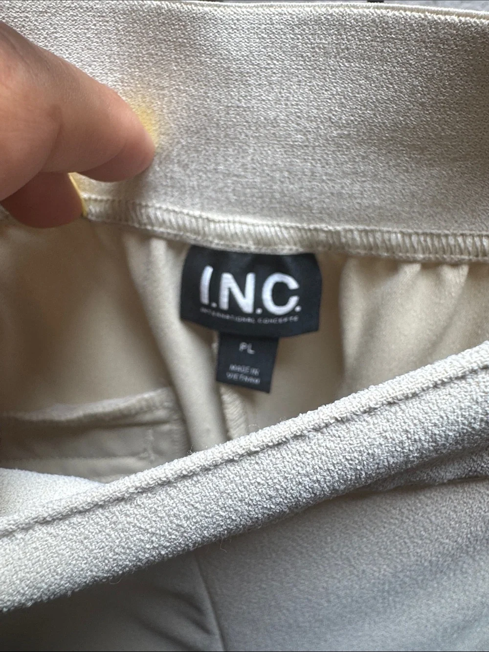 INC International Concepts Cream Wide-Leg Dress Pants